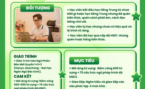 Khóa Offline Tổng Hợp HSK1+2+3/HSKK style=