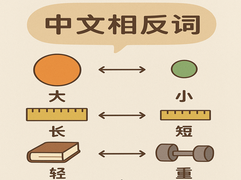 cặp từ trái nghĩa trong tiếng Trung