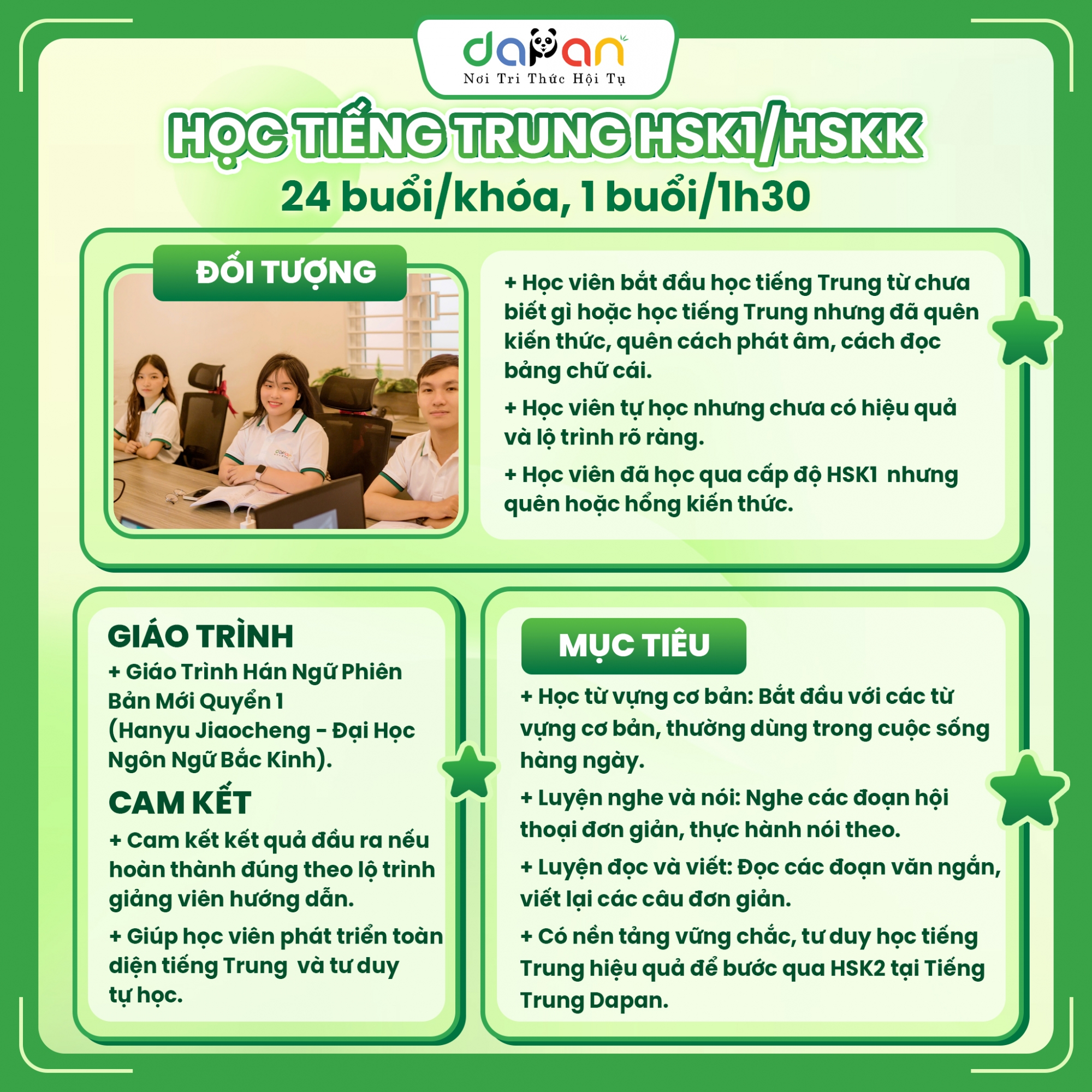 Lớp học tiếng trung buổi tối