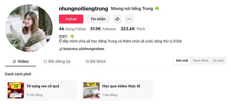 Tiếng Trung qua TikTok